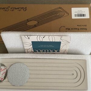 23.6” Diatomite Fast Drying 2 pc Faucet Splash Guard Sink Tray, New in Box